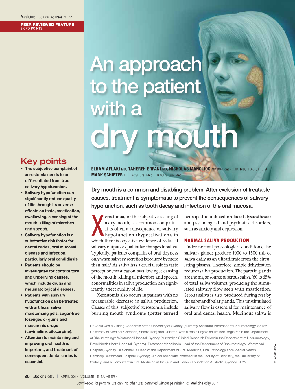 An Approach to the Patient with a Dry Mouth