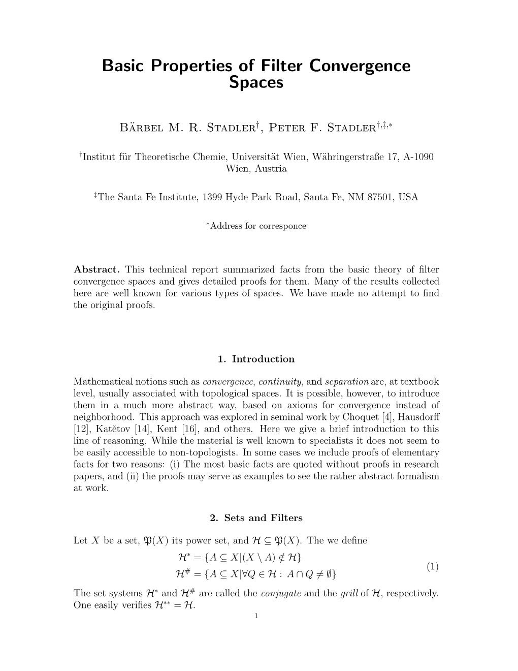 Basic Properties of Filter Convergence Spaces