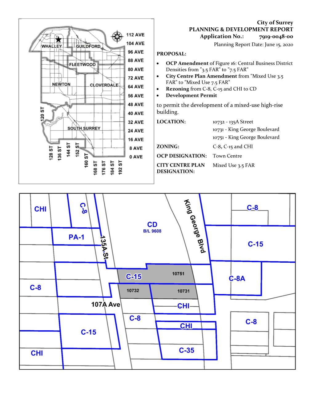 7919-0048-00 to Permit the Development of a Mixed-Use High-Ris