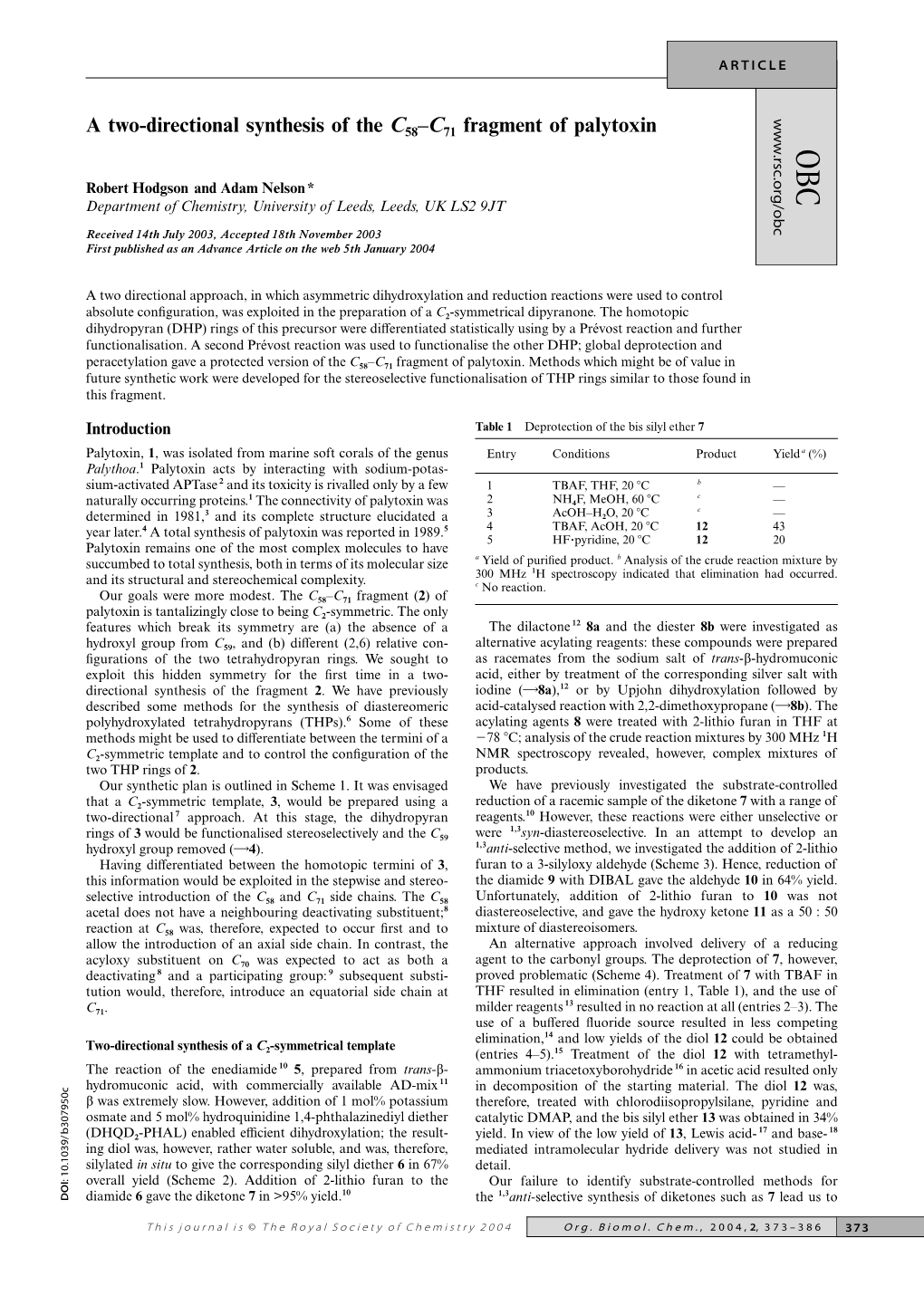 A Two-Directional Synthesis of the C58–C71 Fragment of Palytoxin