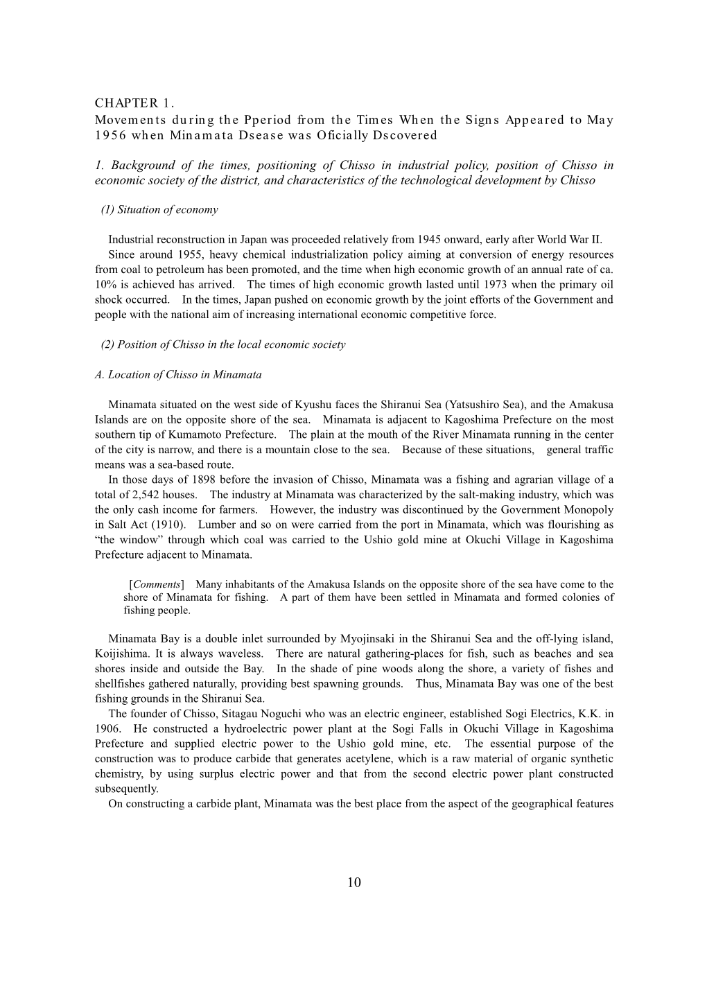 CHAPTER 1. Movements During the Pperiod from the Times When the Signs Appeared to May 1956 When Minamata Dsease Was Oficially Dscovered