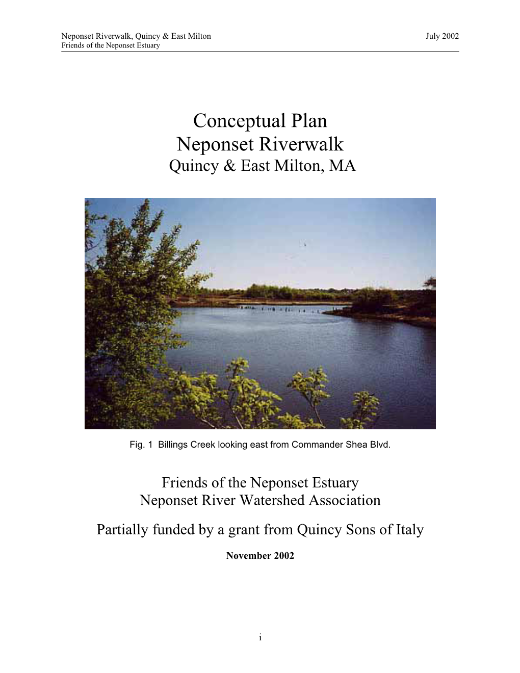 Quincy Riverwalk Conceptual Plan 2002