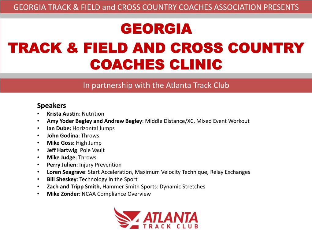 Georgia Track & Field and Cross Country Coaches