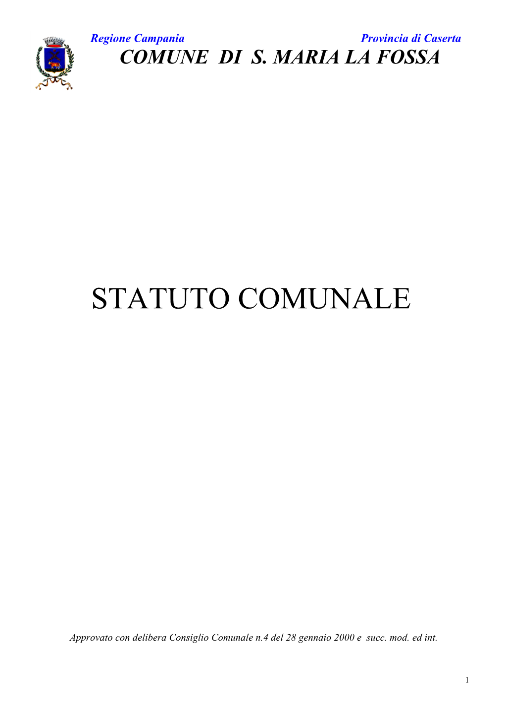 Statuto Comune S.Maria La Fossa