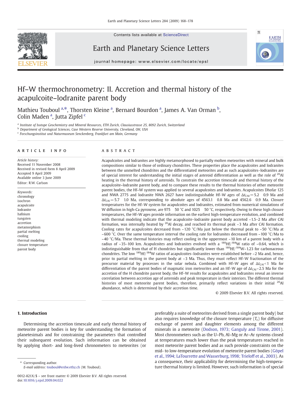 Hf–W Thermochronometry: II. Accretion and Thermal History of the Acapulcoite–Lodranite Parent Body