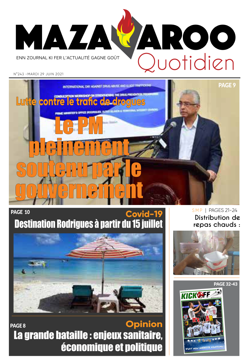 Quotidien N°243 -MARDI 29 JUIN 2021