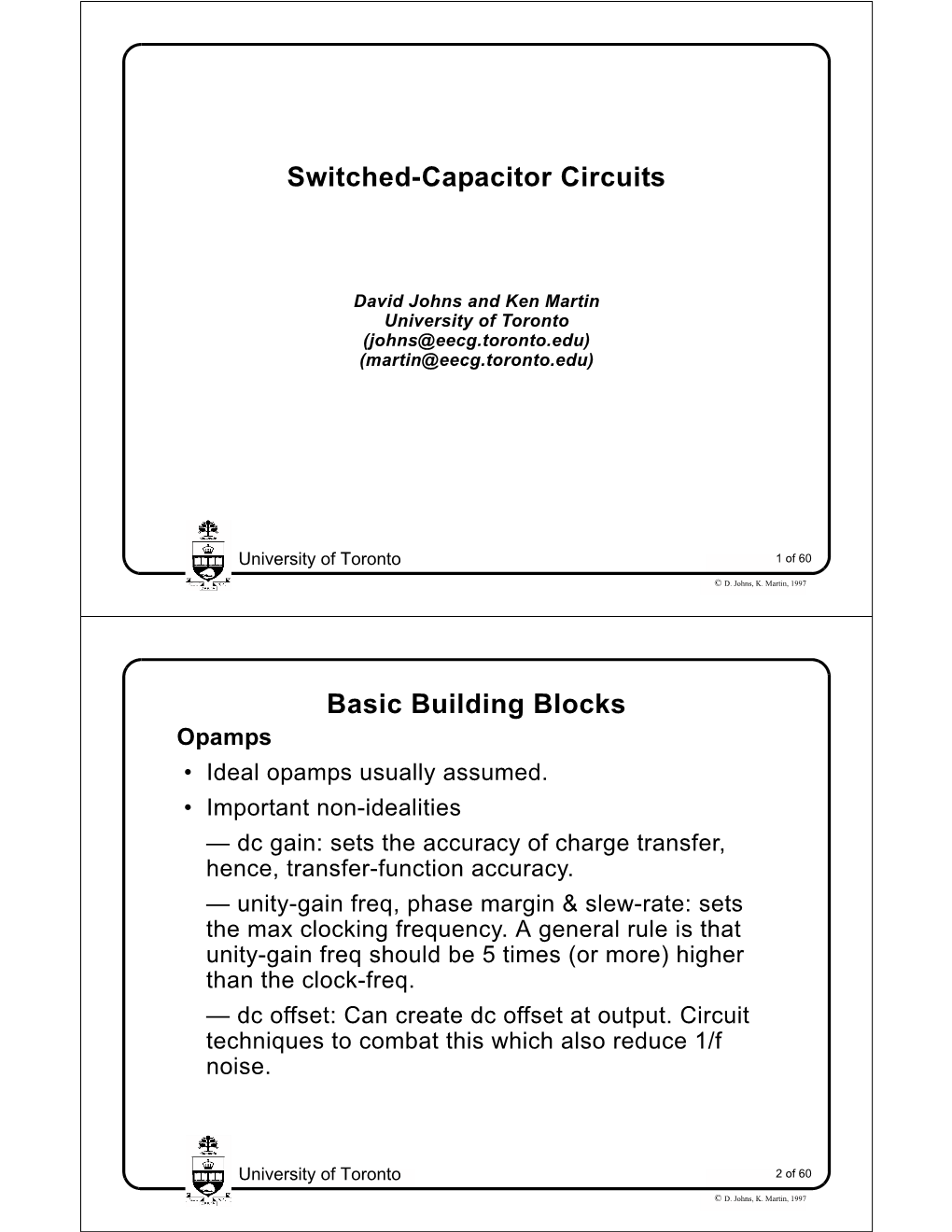 Switched-Capacitor Circuits