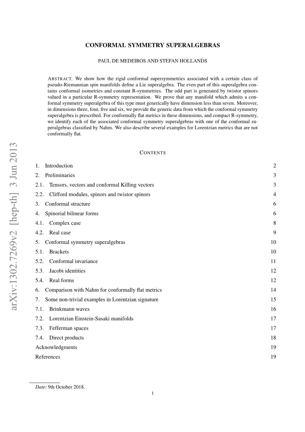 Conformal Killing Superalgebras