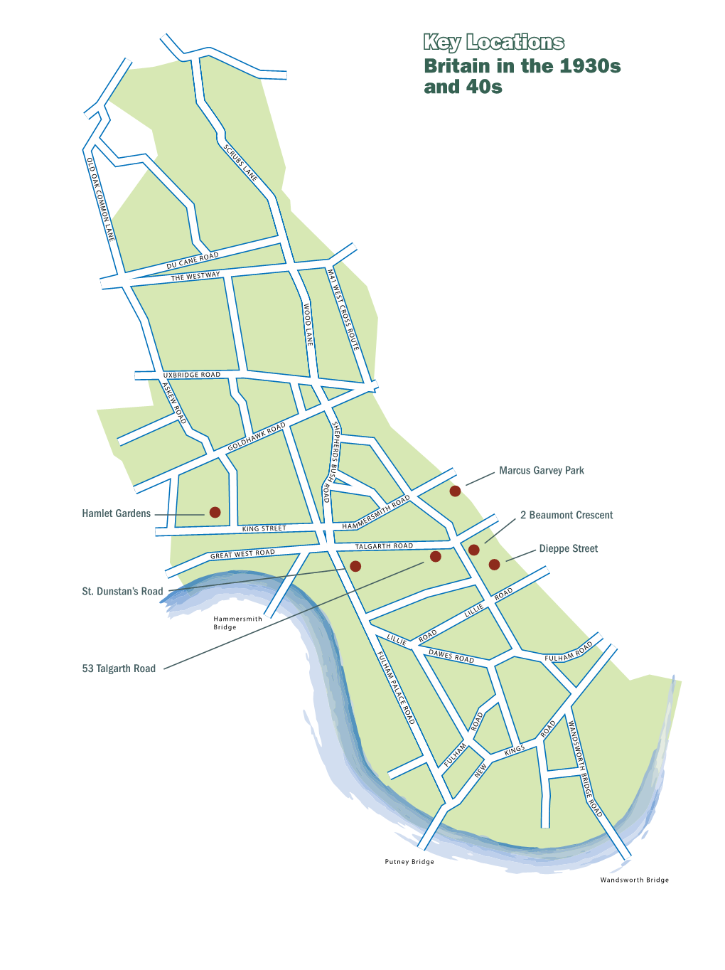 Key Locations Britain in the 1930S and 40S