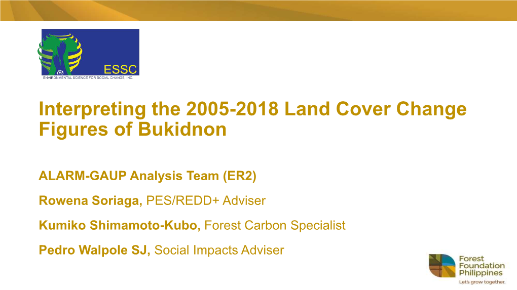 Rowena Soriaga Discussed ESSC's Key Findings in the 2005-2018 Land