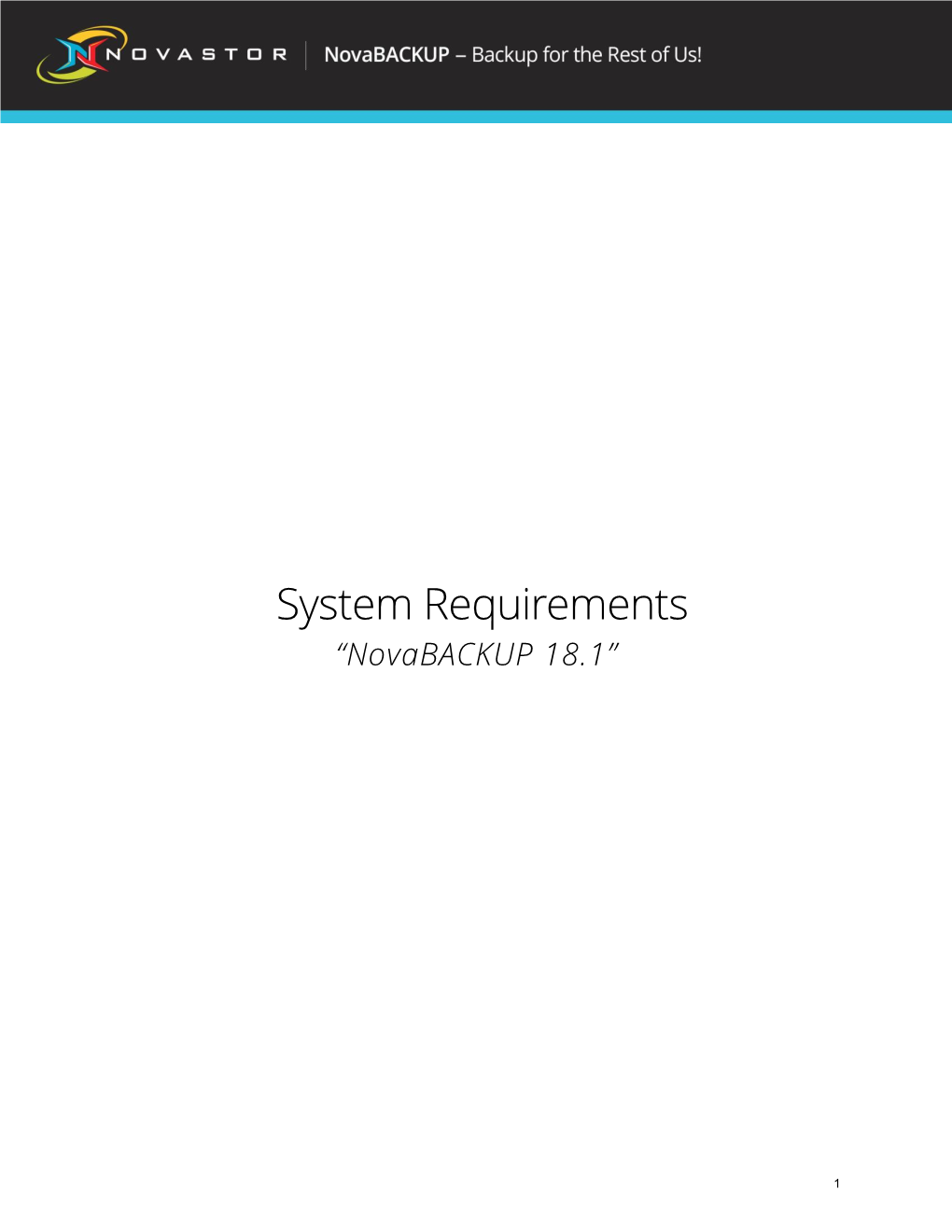 System Requirements “Novabackup 18.1”