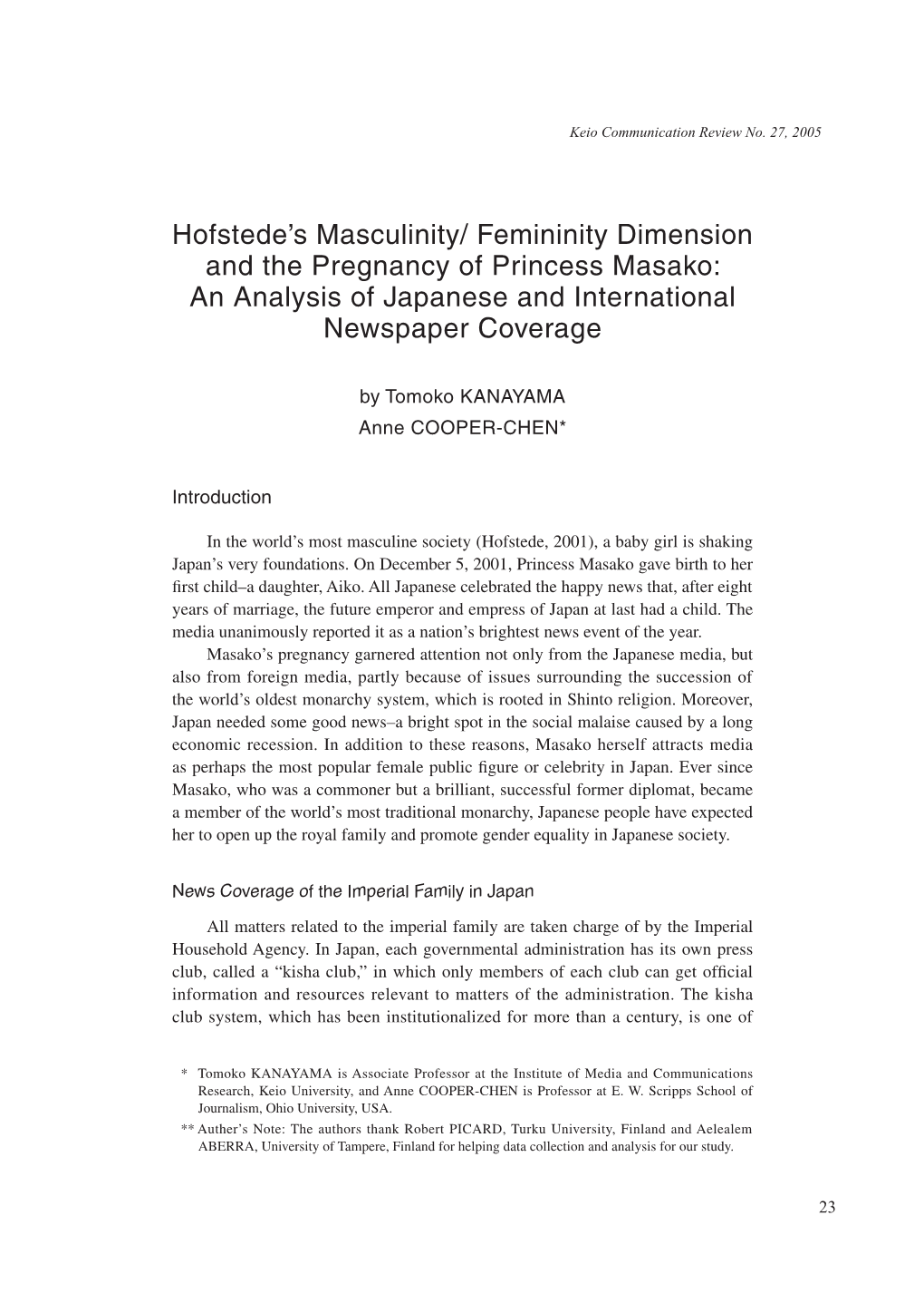 Hofstede's Masculinity