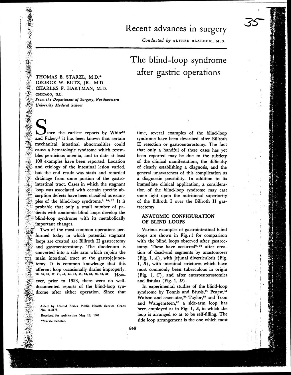 Recent Advances in Surgery the Blind-Loop Syndrome After Gastric