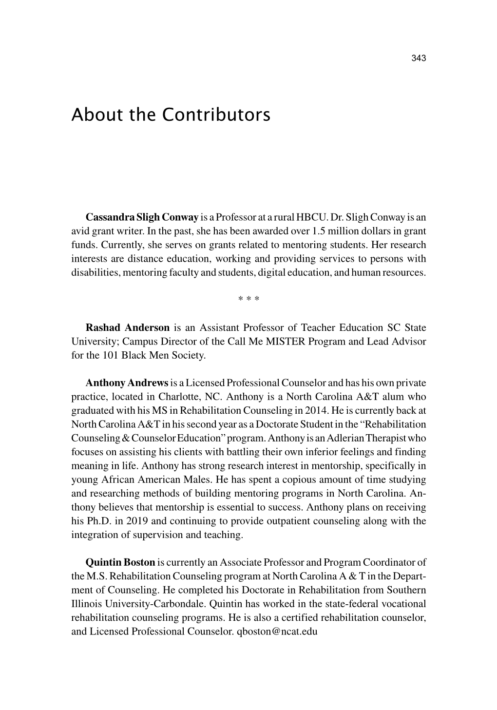 About the Contributors