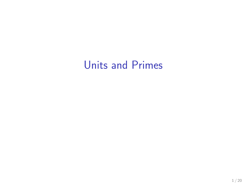 Units and Primes in Quadratic Fields