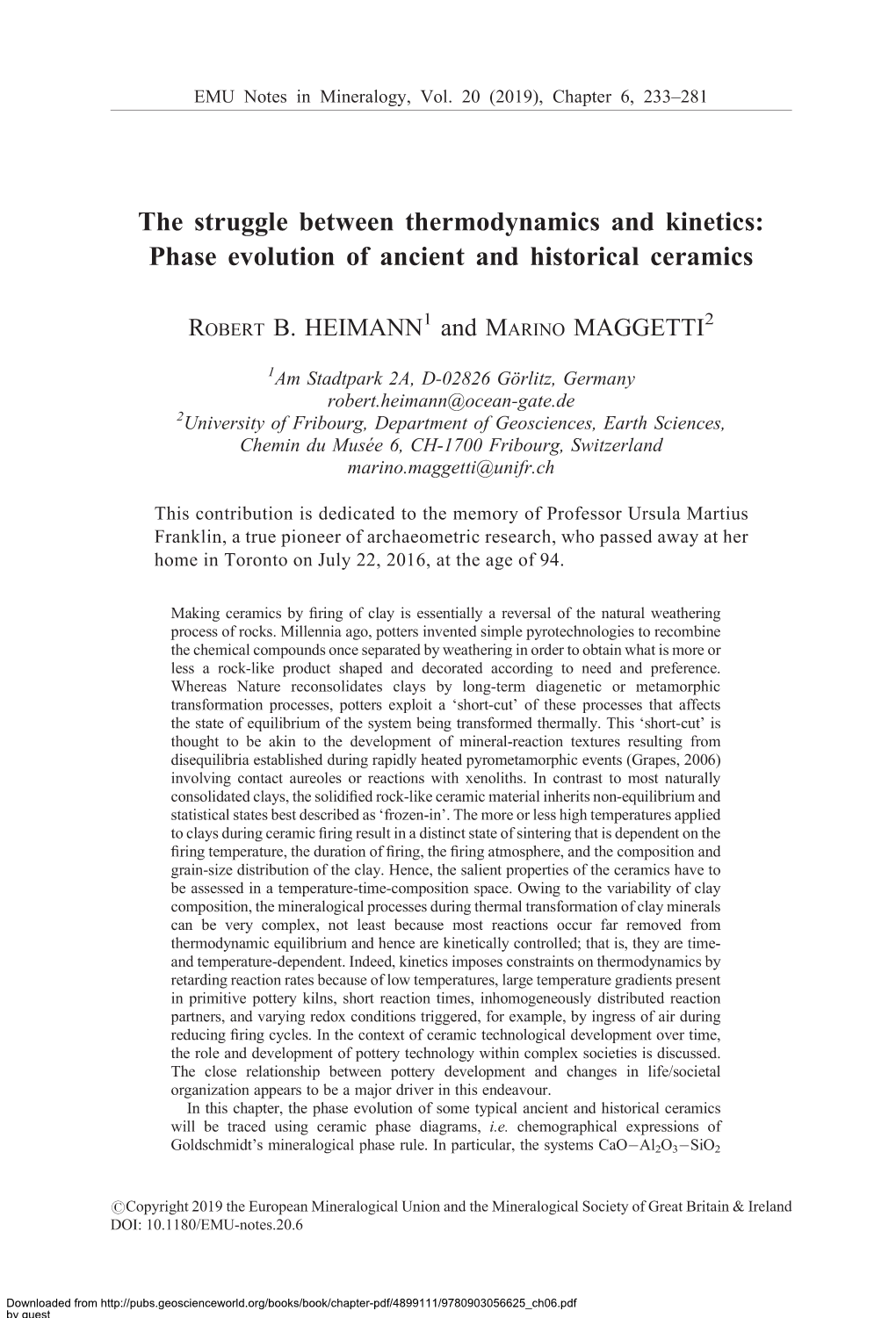 Phase Evolution of Ancient and Historical Ceramics