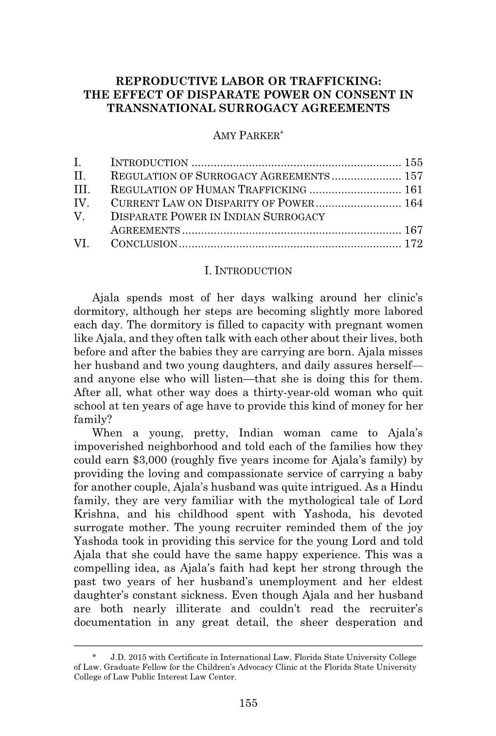 Reproductive Labor Or Trafficking: the Effect of Disparate Power on Consent in Transnational Surrogacy Agreements