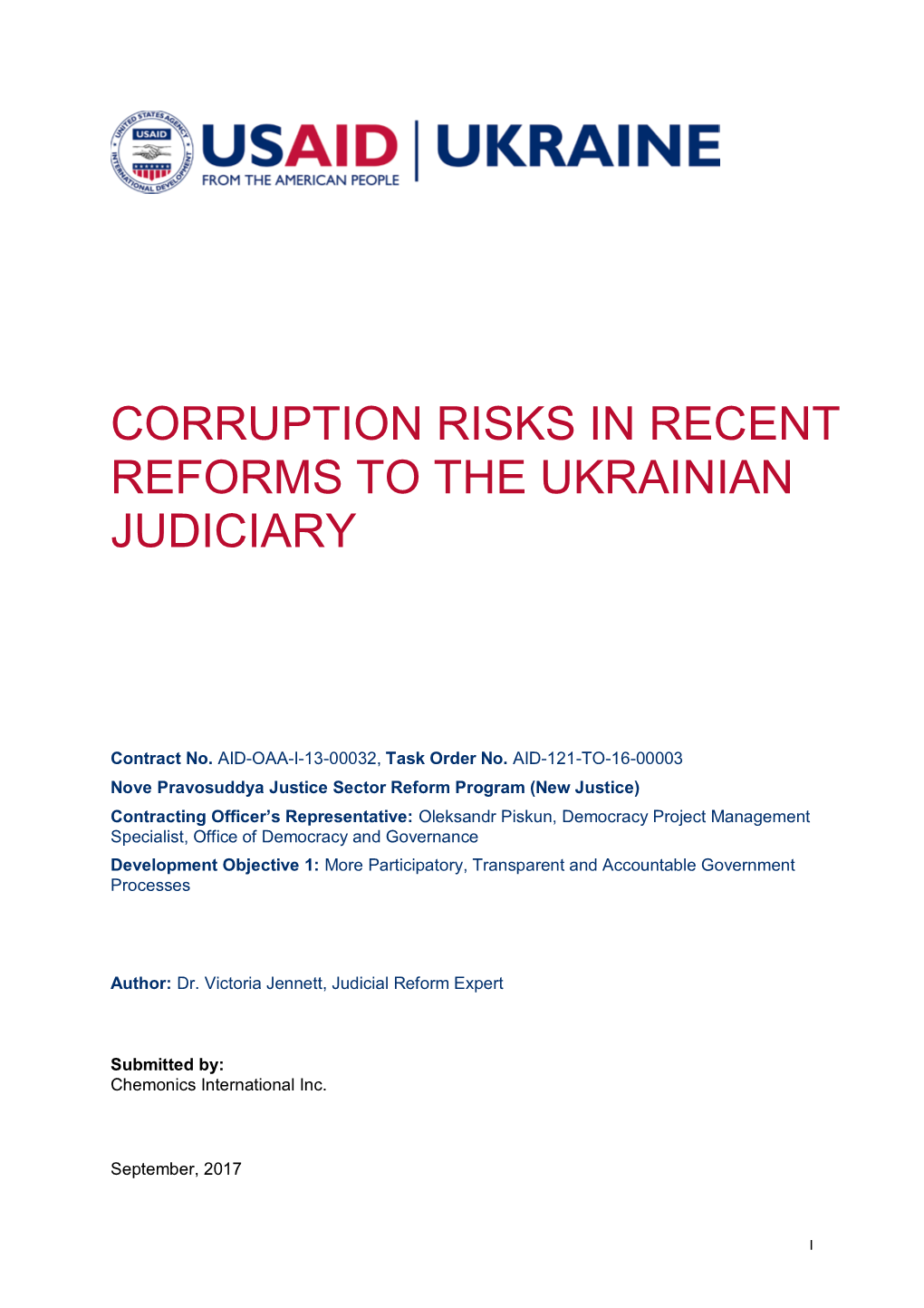 Corruption Risks in Recent Reforms to the Ukrainian