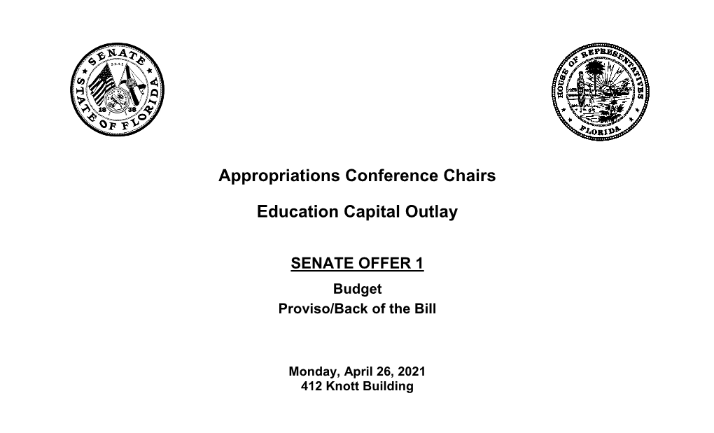 Appropriations Conference Chairs Education Capital Outlay