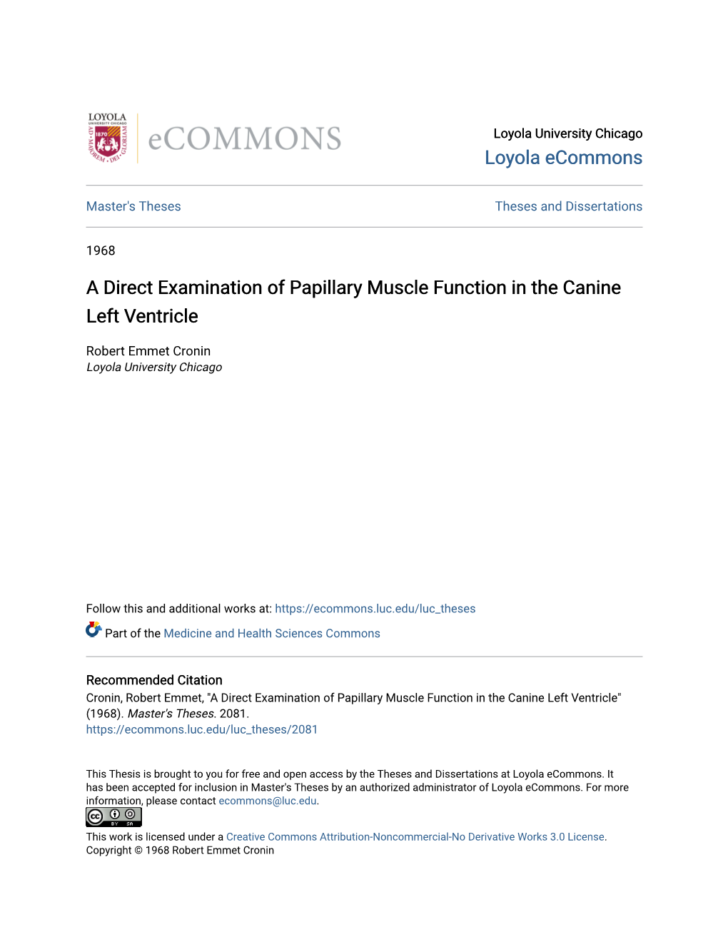 A Direct Examination of Papillary Muscle Function in the Canine Left Ventricle