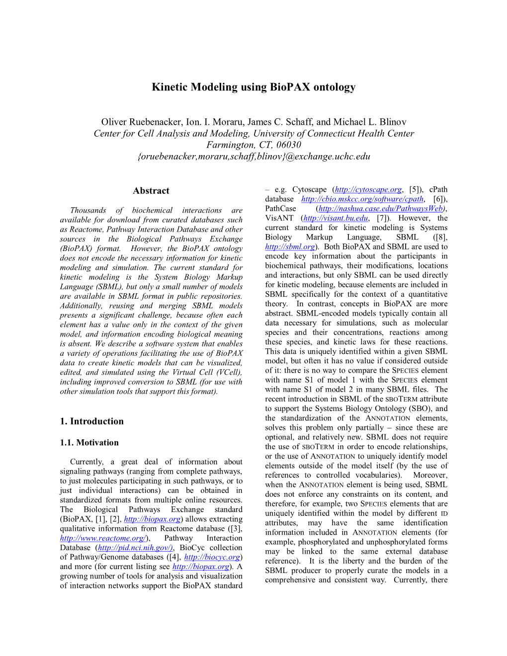 Kinetic Modeling Using Biopax Ontology