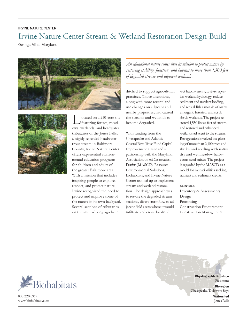 Irvine Nature Center Stream & Wetland Restoration Design-Build