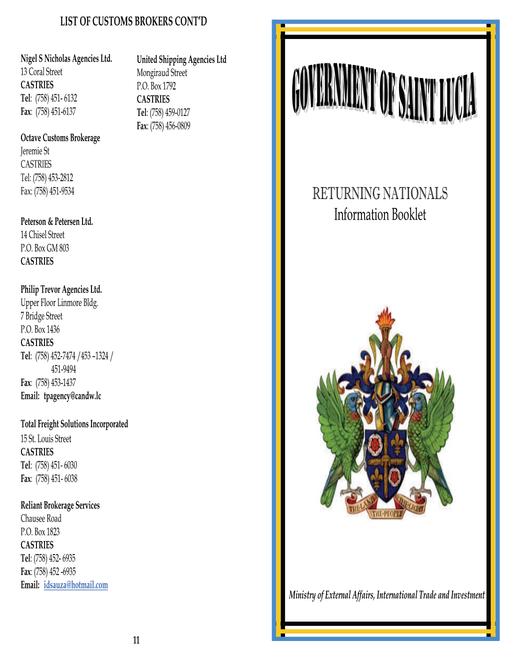 RETURNING NATIONALS Information Booklet