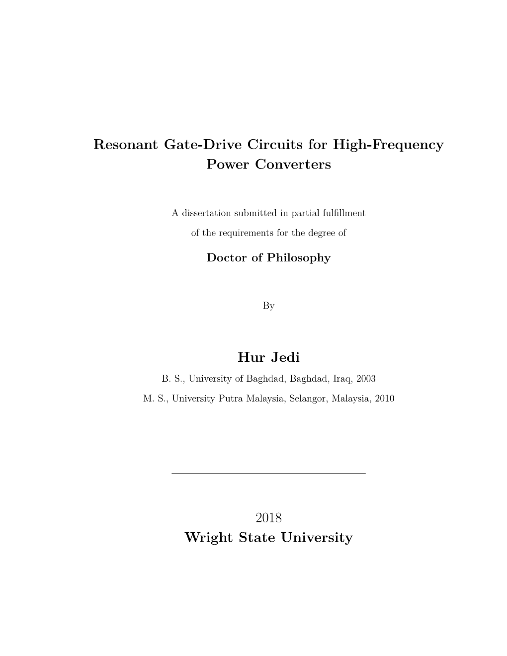 Resonant Gate-Drive Circuits for High-Frequency Power Converters