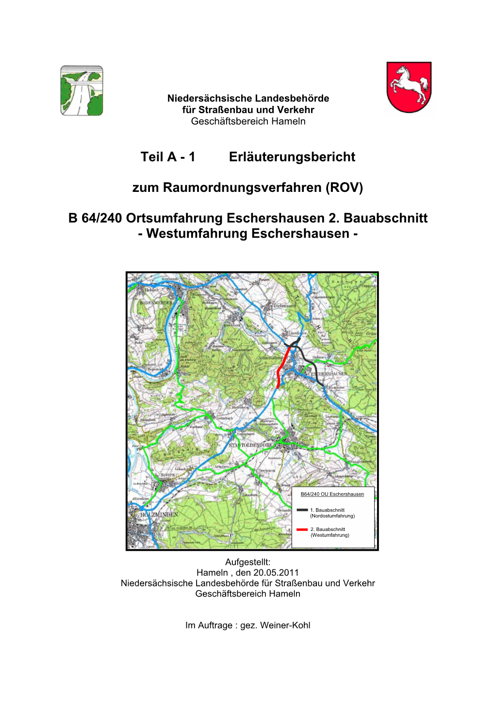 (ROV) B 64/240 Ortsumfahrung Eschershausen 2. Bauabschnitt