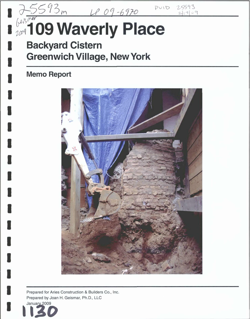 W'~109 Waverly Place I Backyard Cistern Gree1nwich Viuage, New York