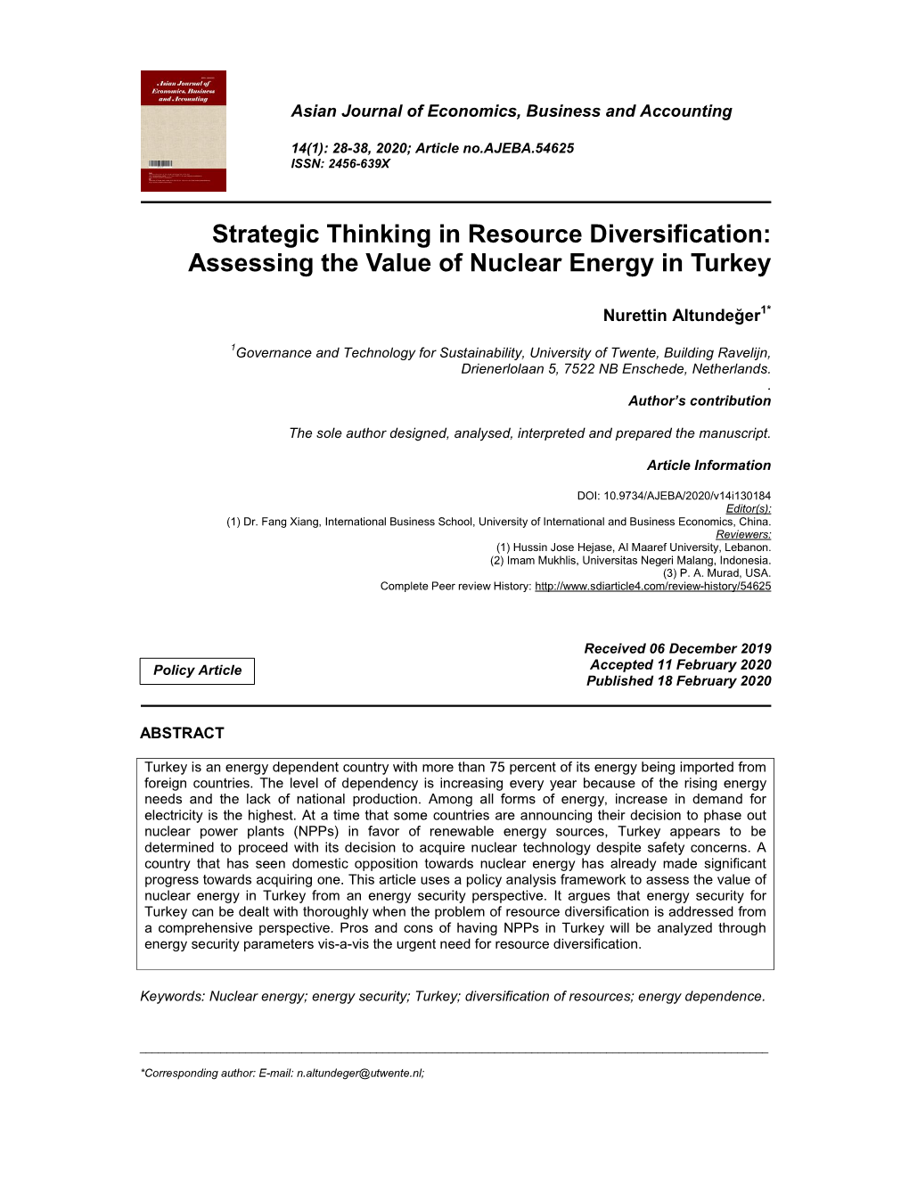 Assessing the Value of Nuclear Energy in Turkey