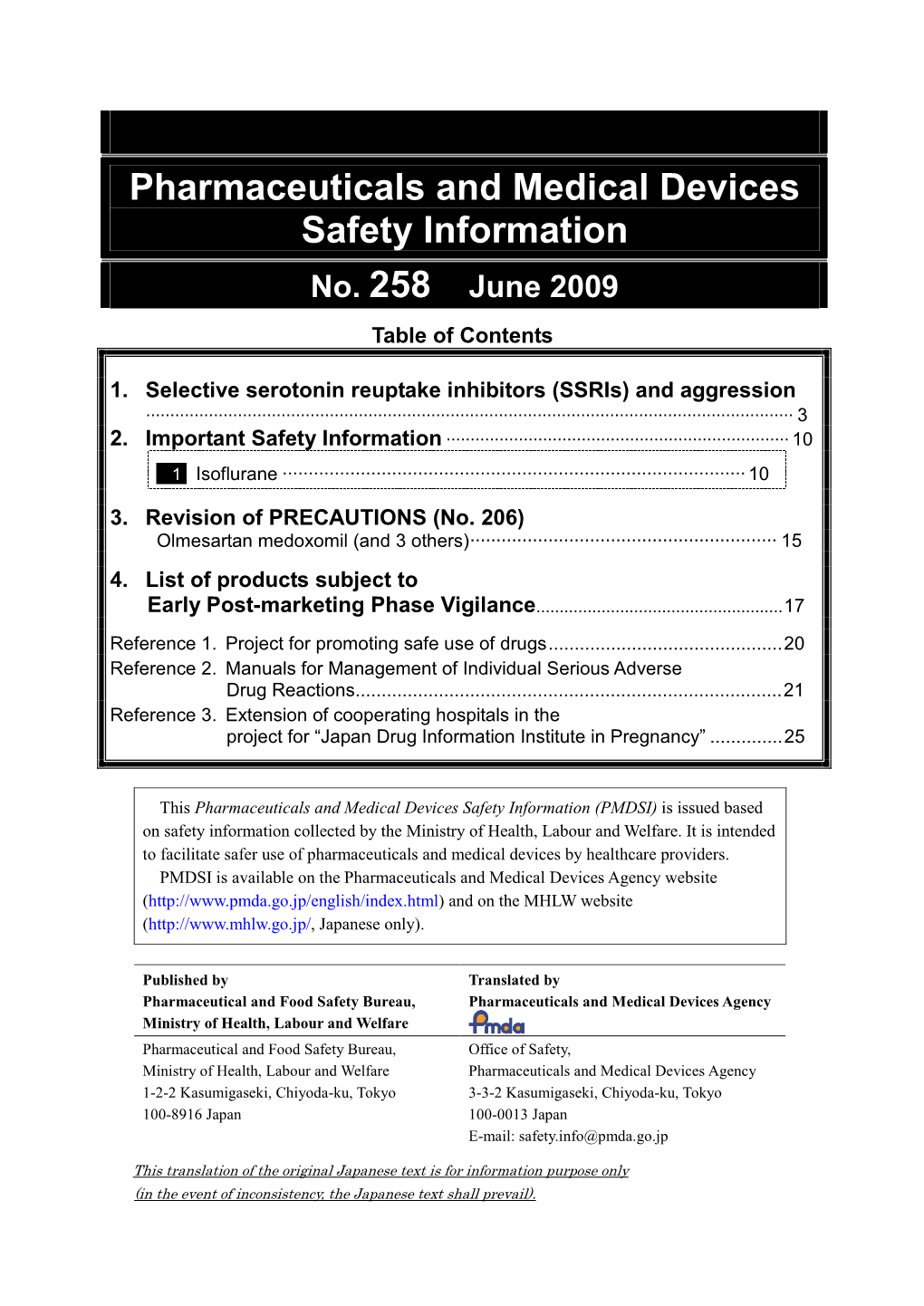 Pharmaceuticals and Medical Devices Safety Information No