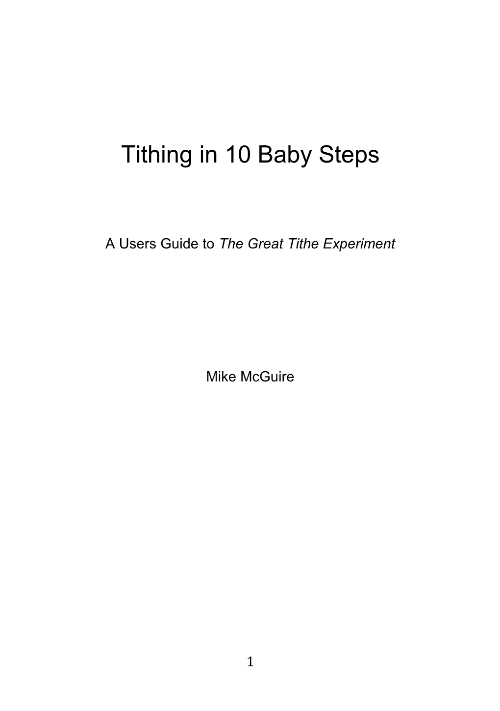 Tithing in 10 Baby Steps