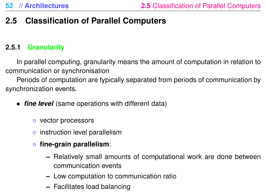 2.5 Classification of Parallel Computers