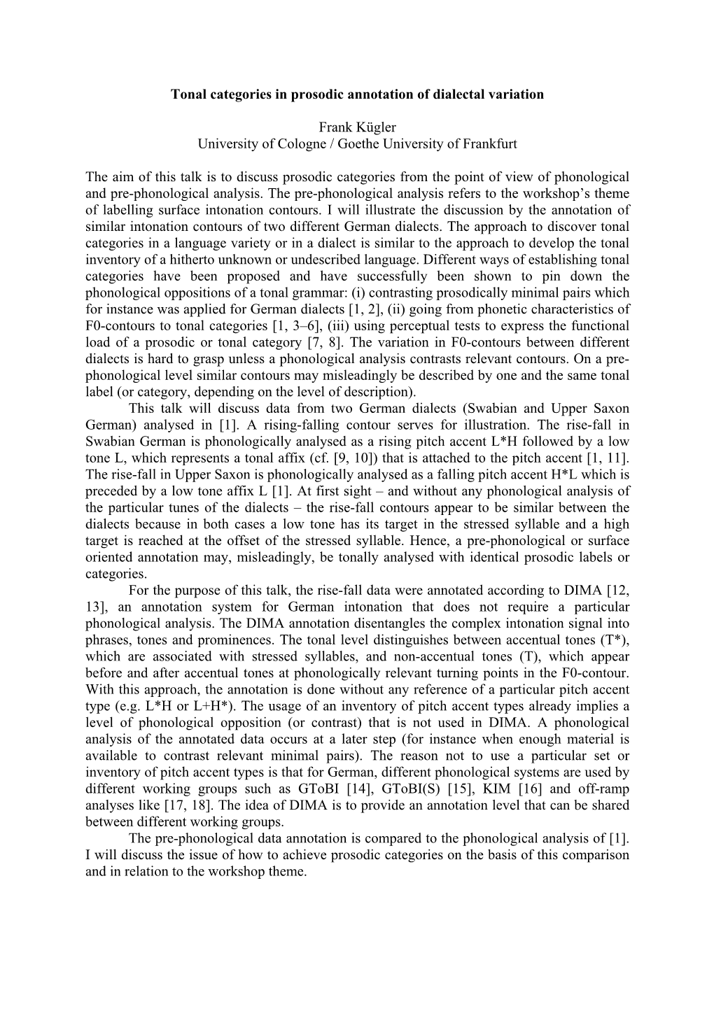 Tonal Categories in Prosodic Annotation of Dialectal Variation