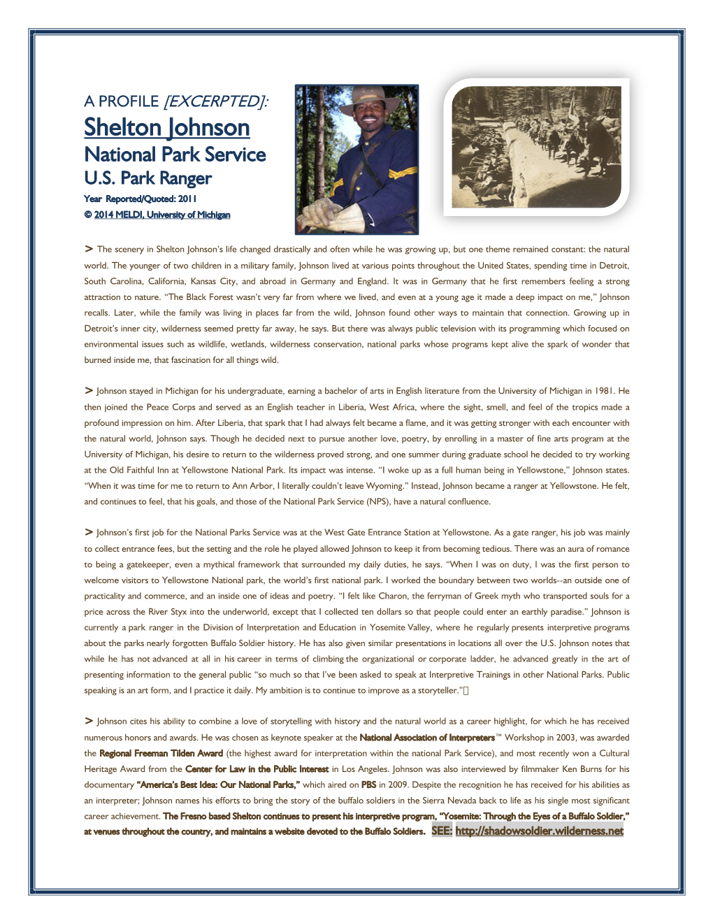 Shelton Johnson National Park Service U.S