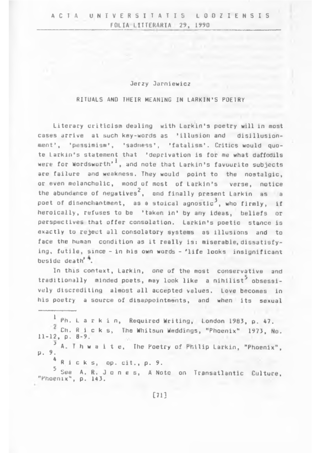 А С 1 a Universi Tatis Looziensis Folia Litteraria 29, 1990