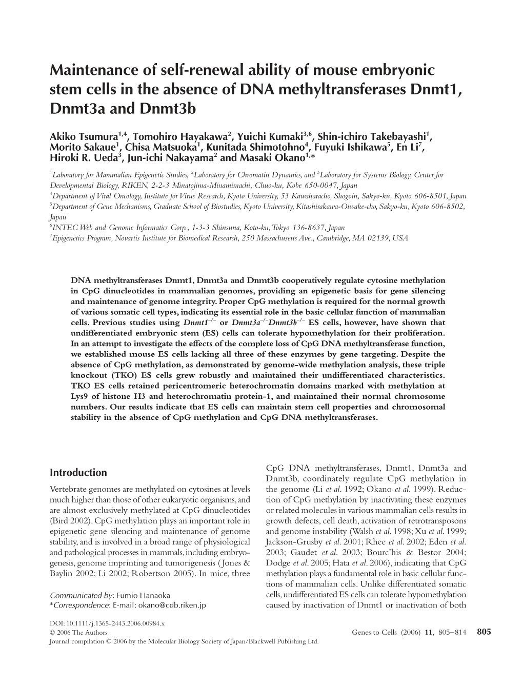 Maintenance of Self-Renewal Ability of Mouse Embryonic Stem Cells in The