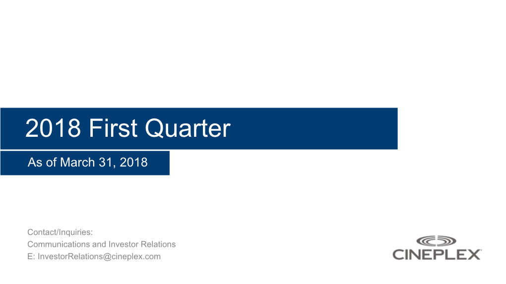 2018 First Quarter