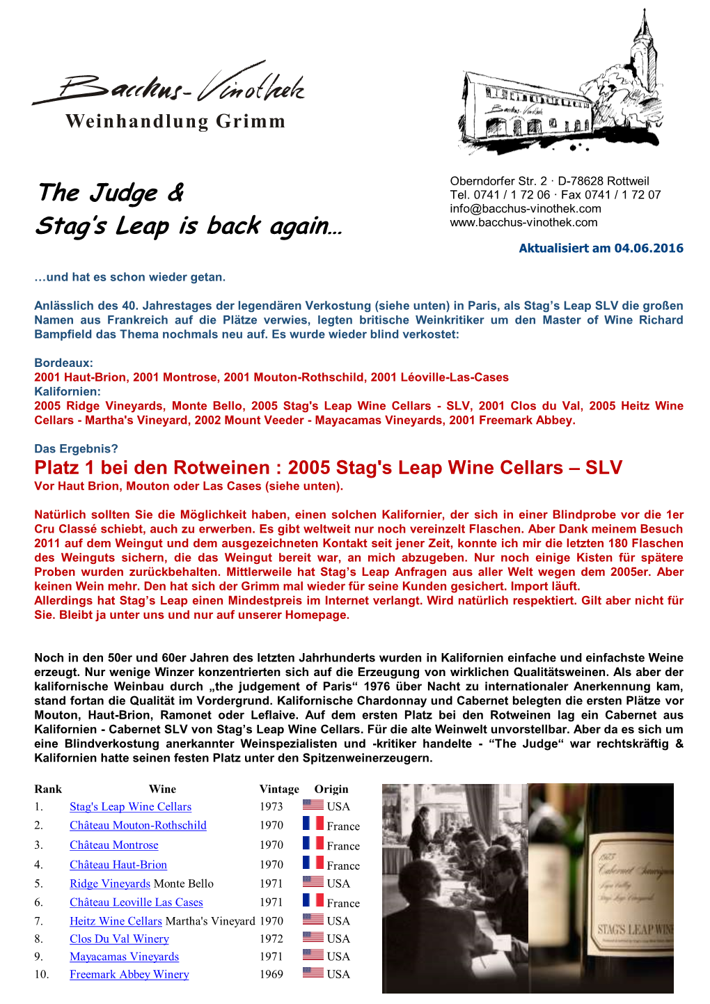 The Judge & Stag's Leap Is Back Again…