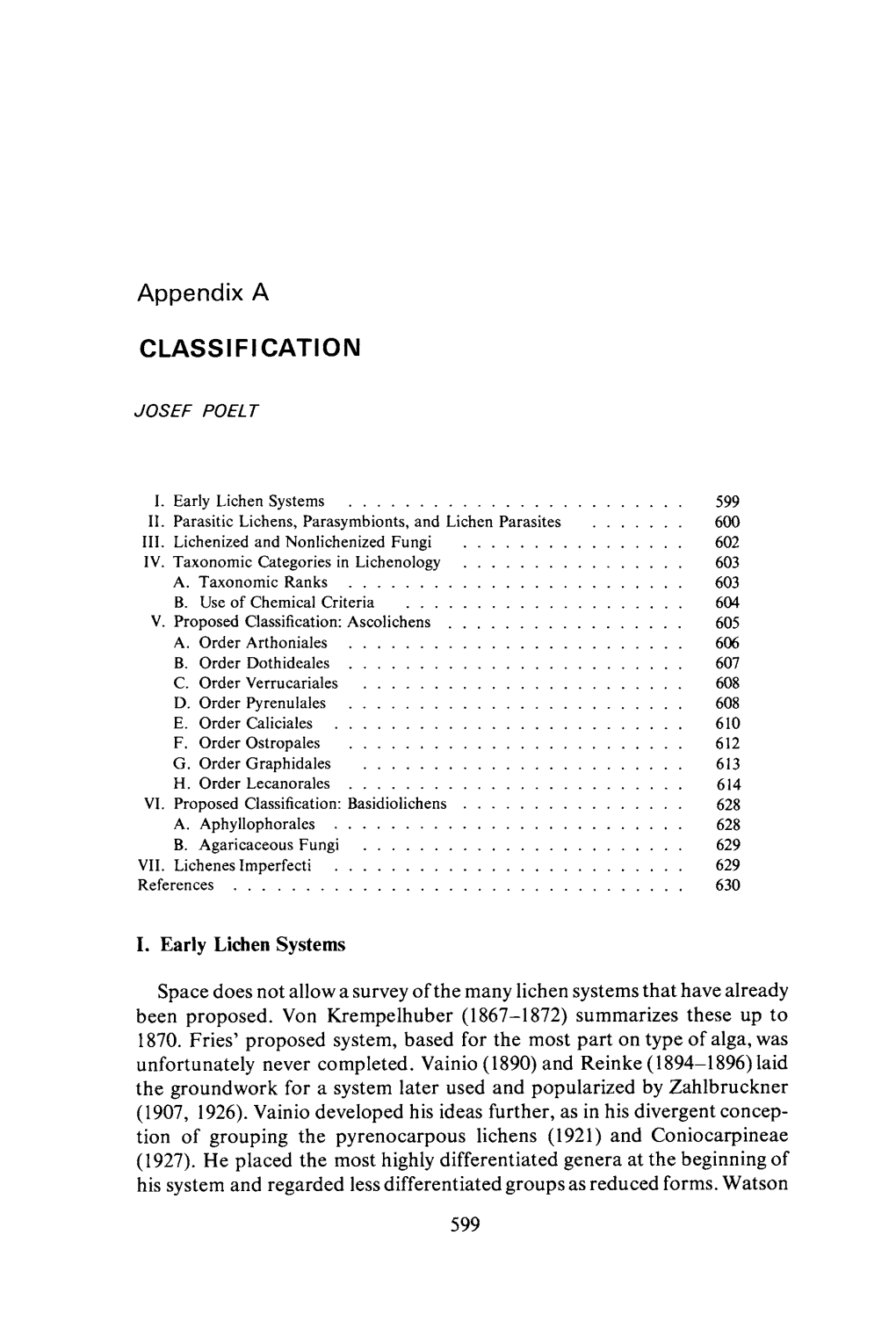 Appendix a CLASSIFICATION