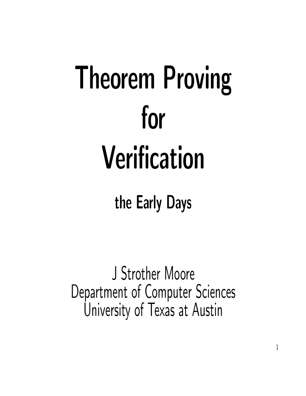 Theorem Proving for Verification