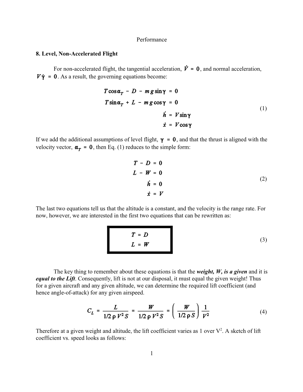 8. Level, Non-Accelerated Flight