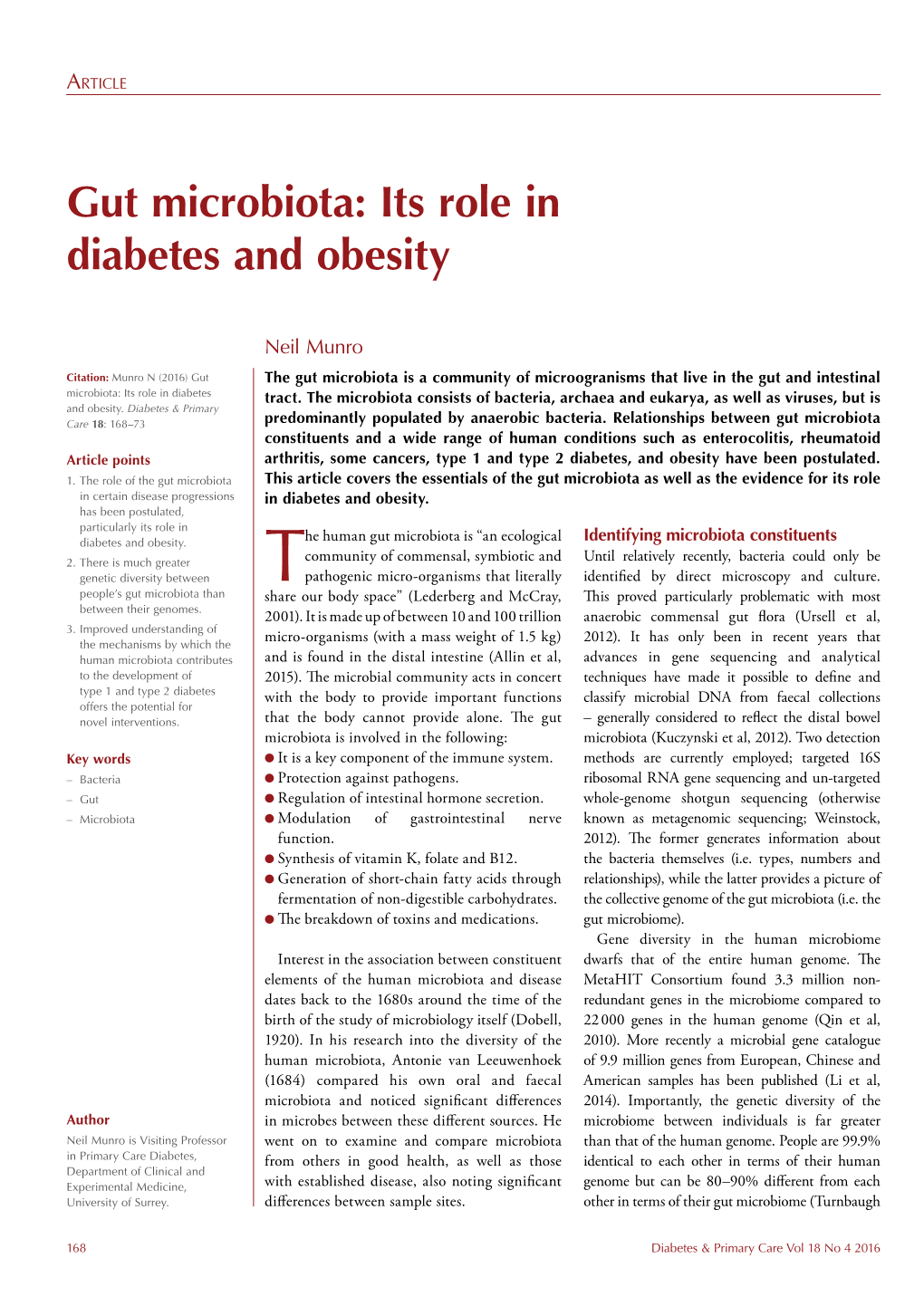 Gut Microbiota: Its Role in Diabetes and Obesity
