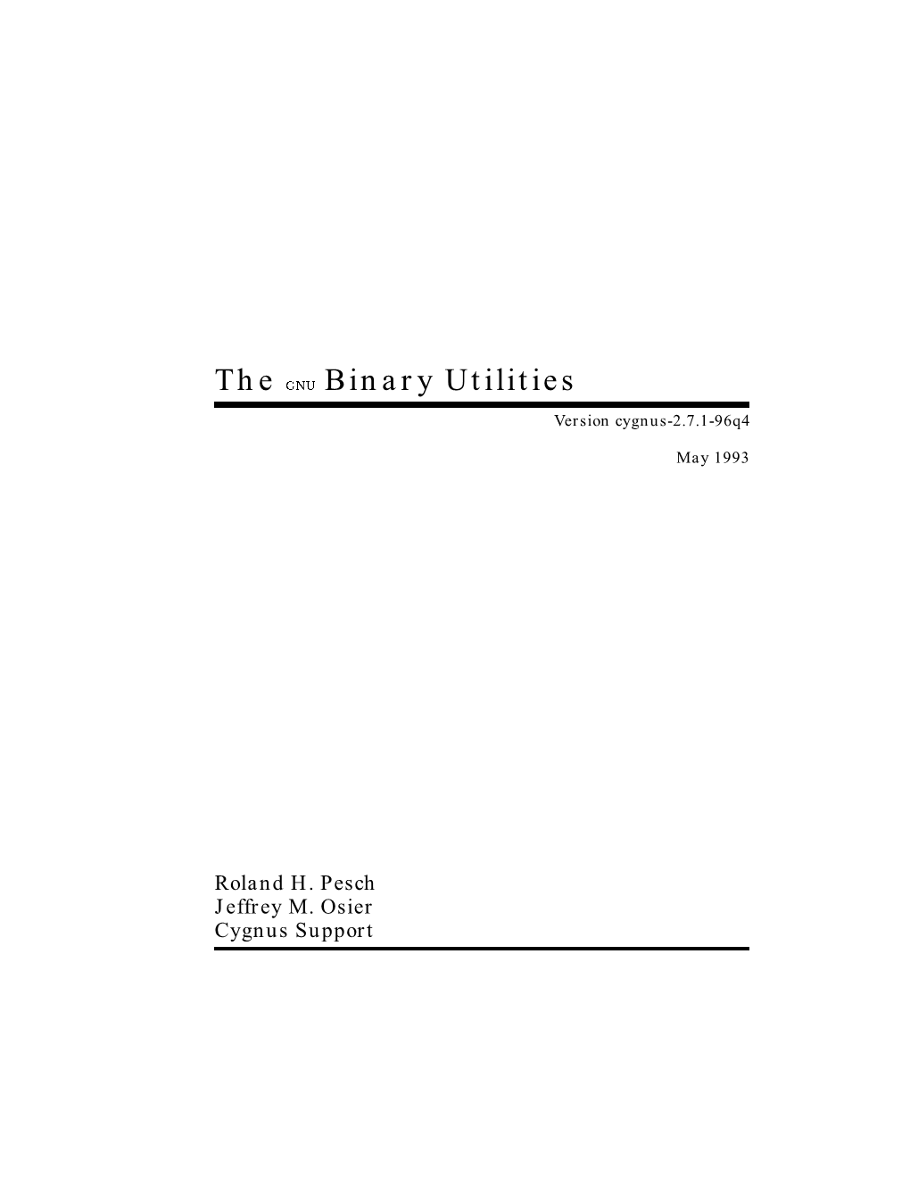 The Gnu Binary Utilities