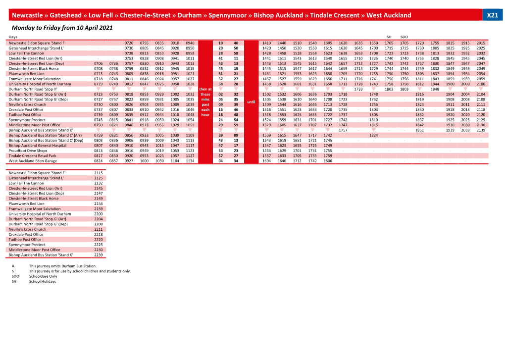 PDF Timetable