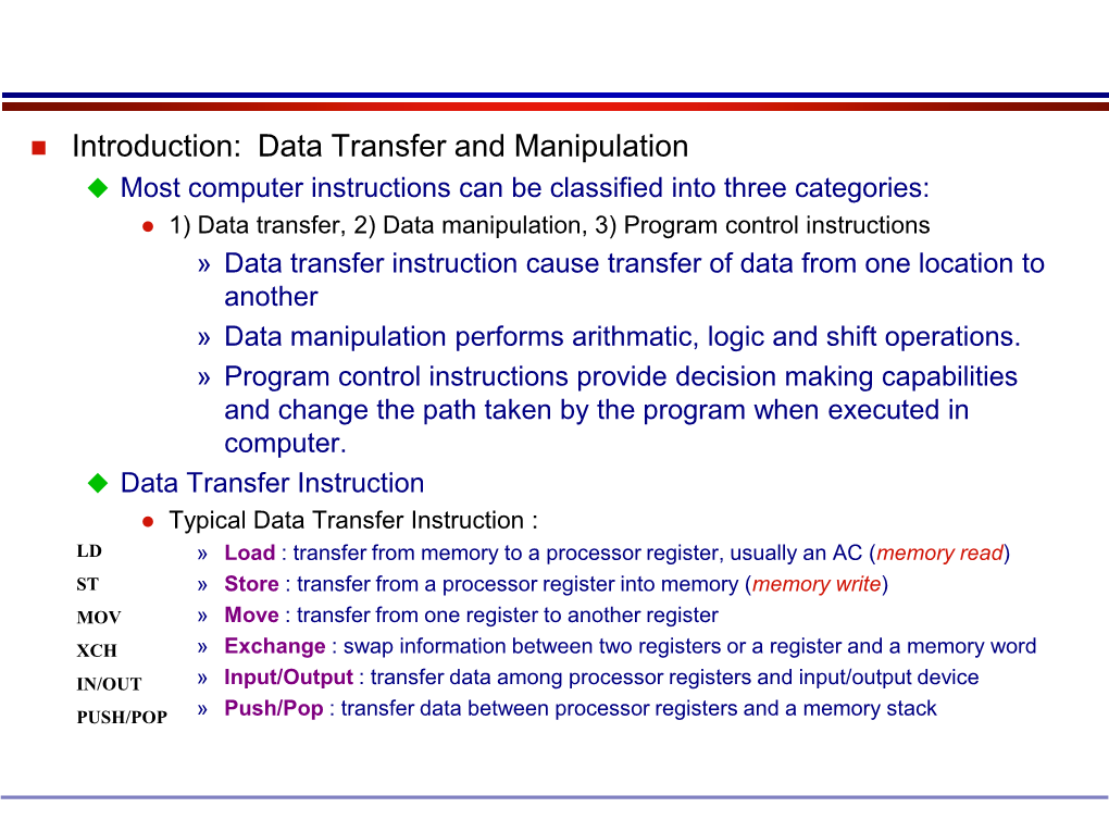 Most Computer Instructions Can Be Classified Into Three Categories