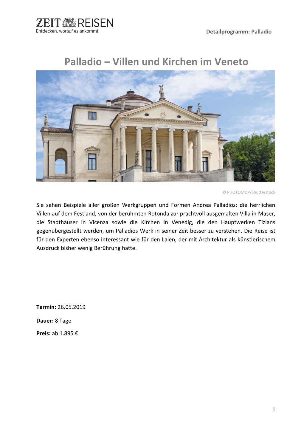 Palladio – Villen Und Kirchen Im Veneto