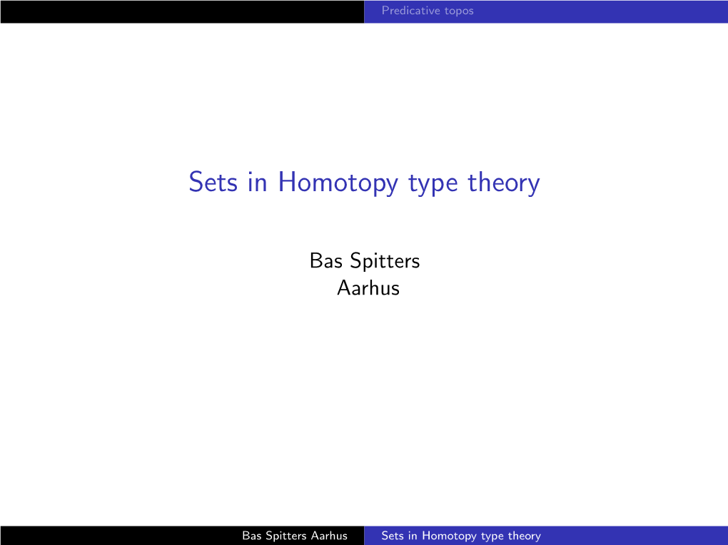 Sets in Homotopy Type Theory