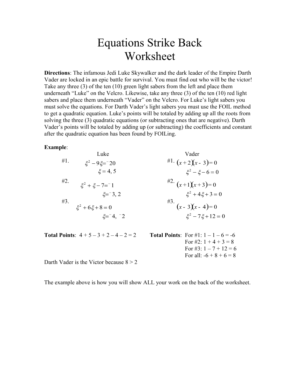 Equations Strike Back